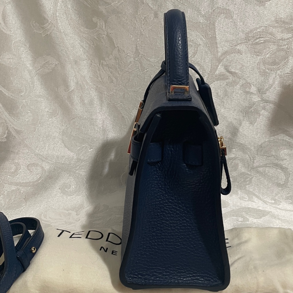 Teddy Blake Dark Navy Ava 9 Inch Leather Top-Handle Satchel — image 5 of 8